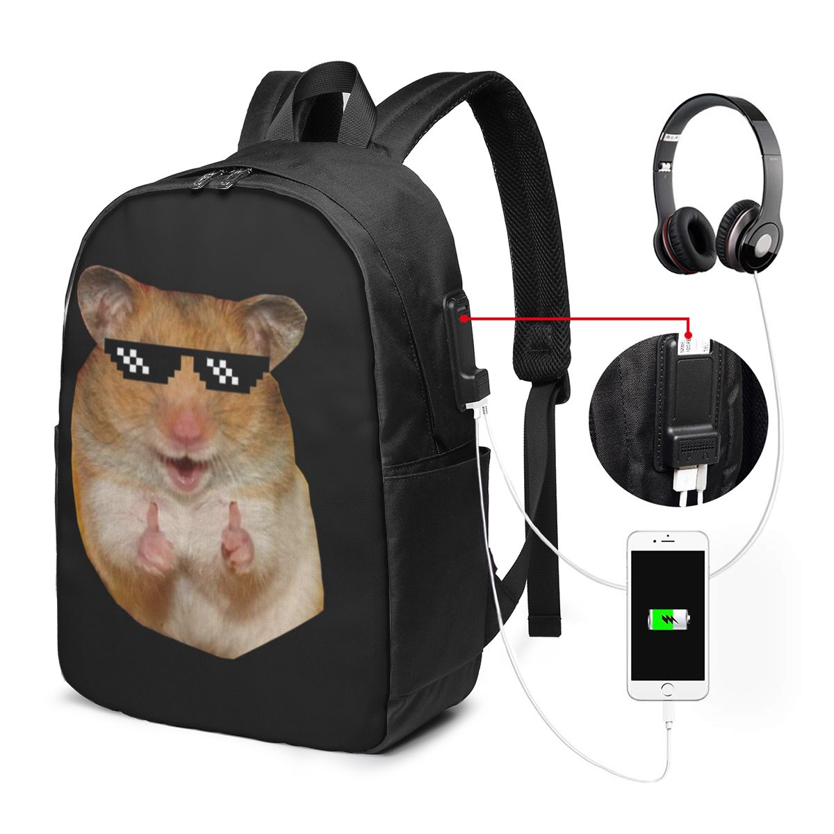 Laptop Bag - Zabawny plecak z chomikiem, torba na